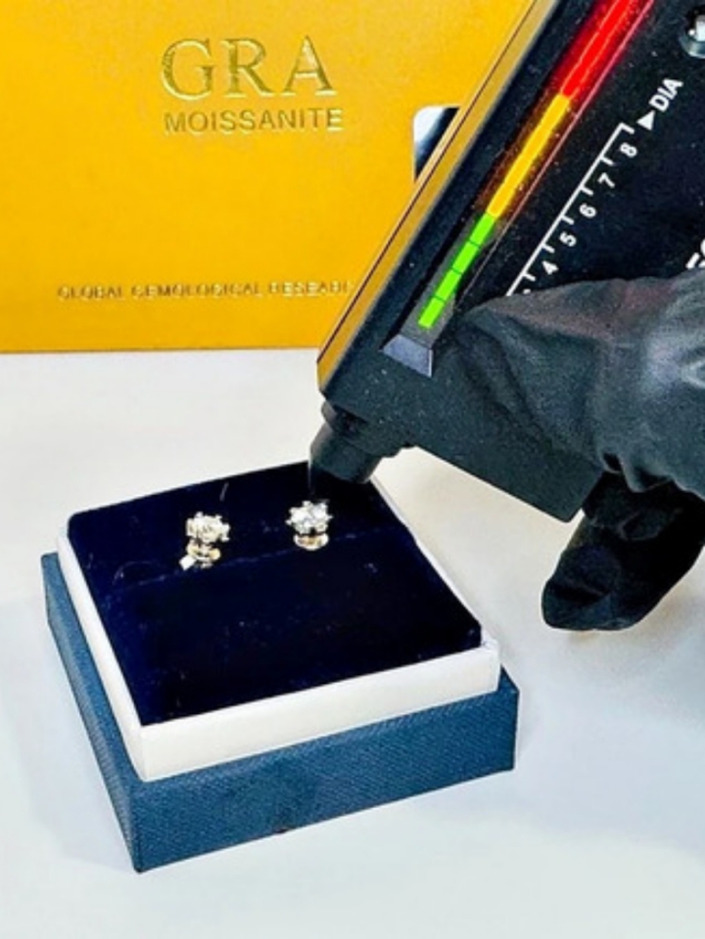 GRA Certified Moissanite Solitaire Stud Earrings Silver
